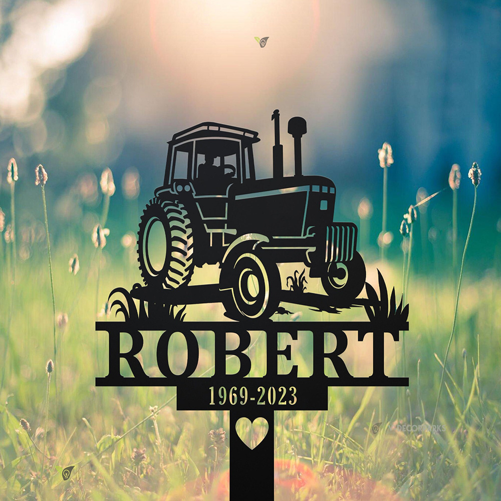 Embroidery Garden - Custom Farmer Memorial Metal Stake With
