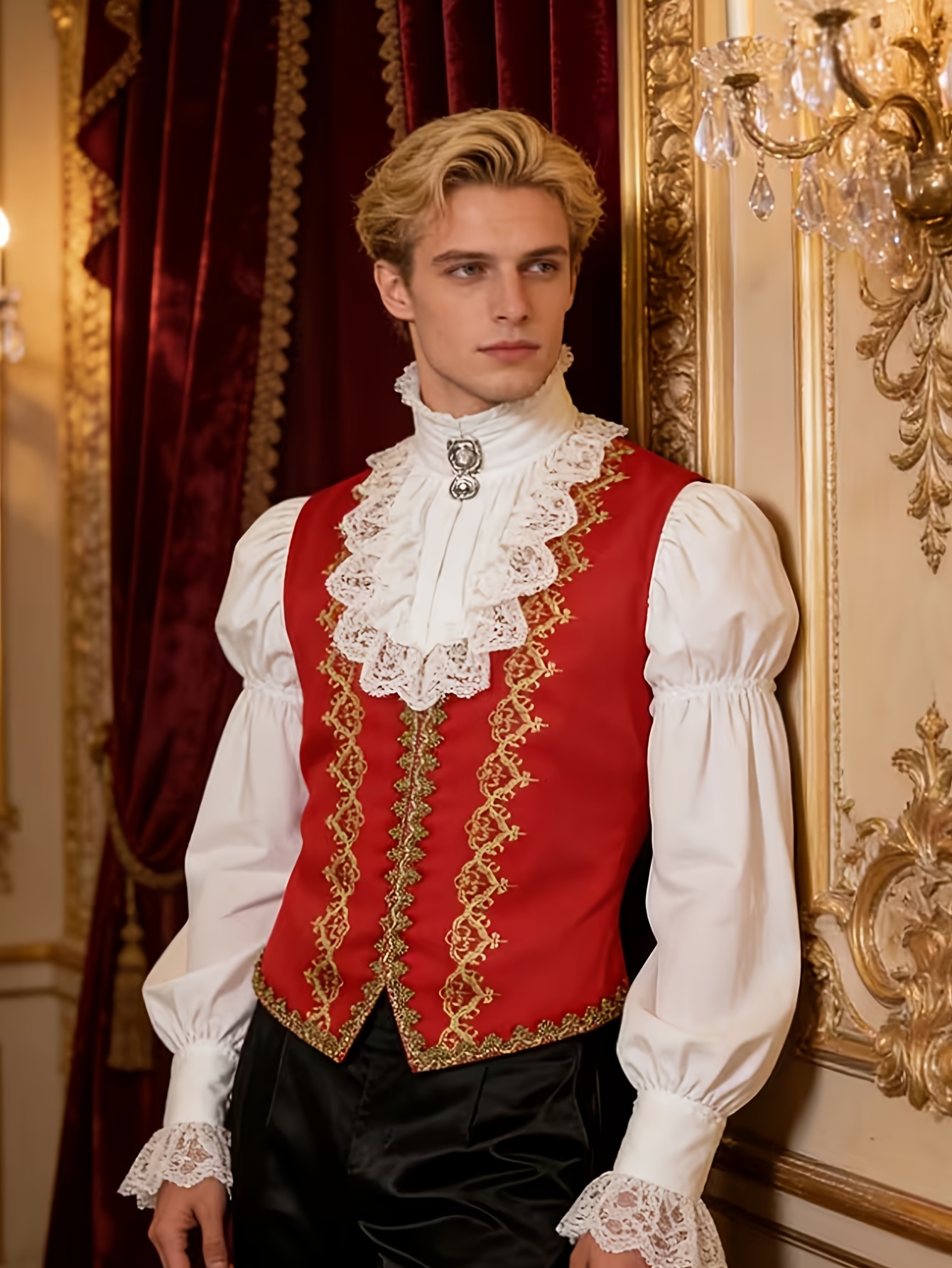 Embroidery Vest - Hot Sale Men Royal Court Waistcoat