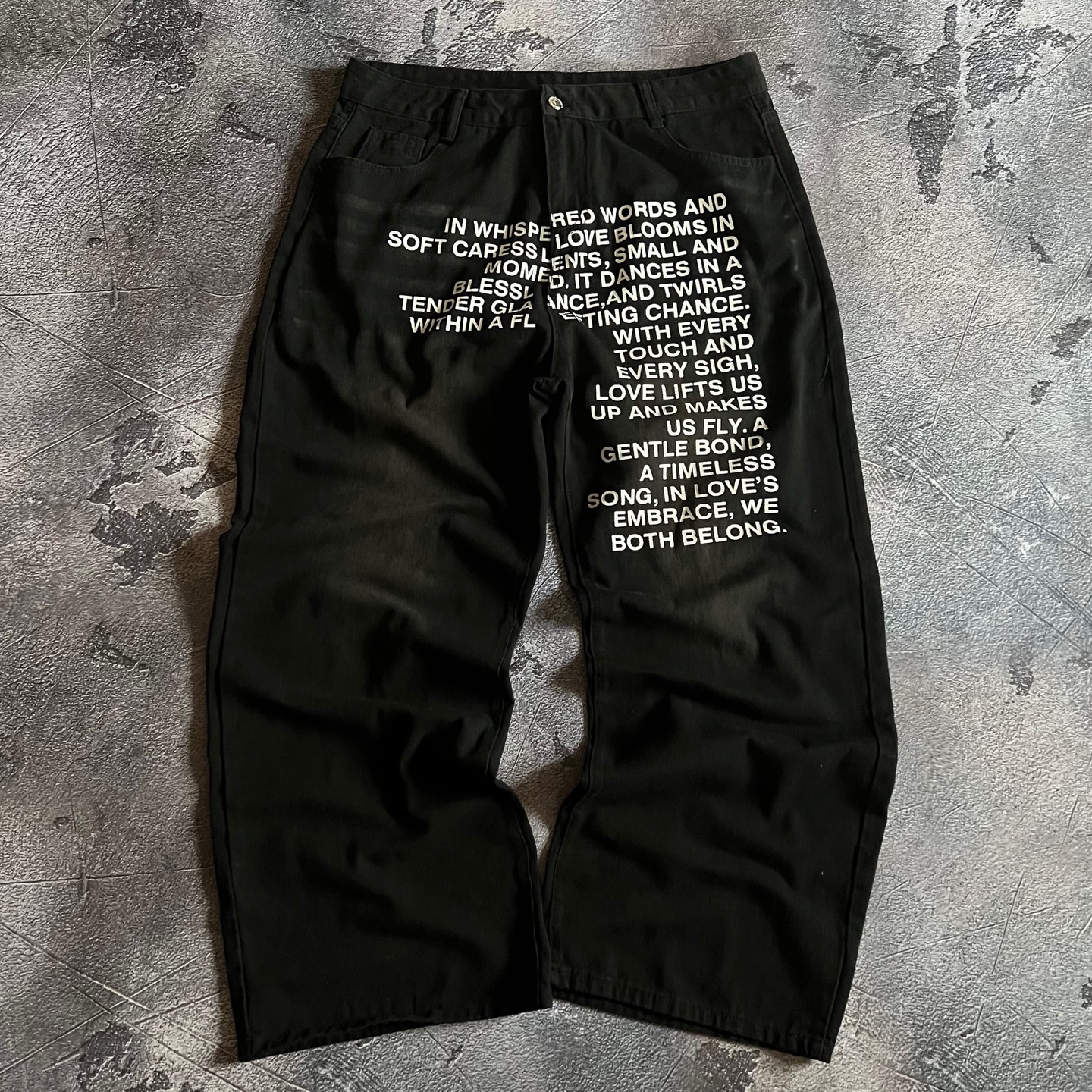 American Pattern Letter Jeans  - Embroidery Fashion review and price