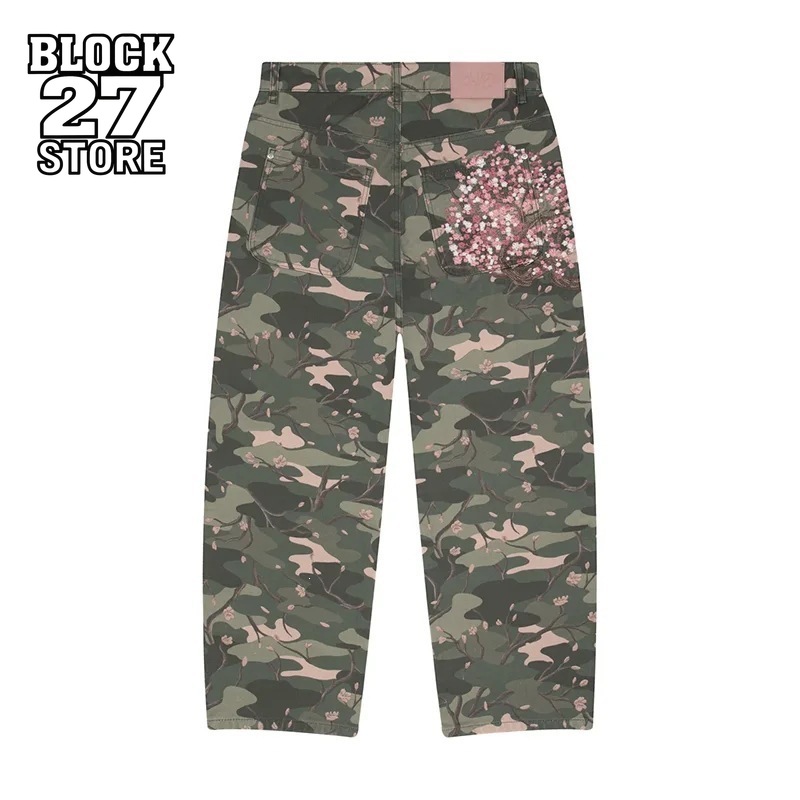 Mens Jeans Y2K Sakura Embroide - Embroidery Jeans Sakura review and price