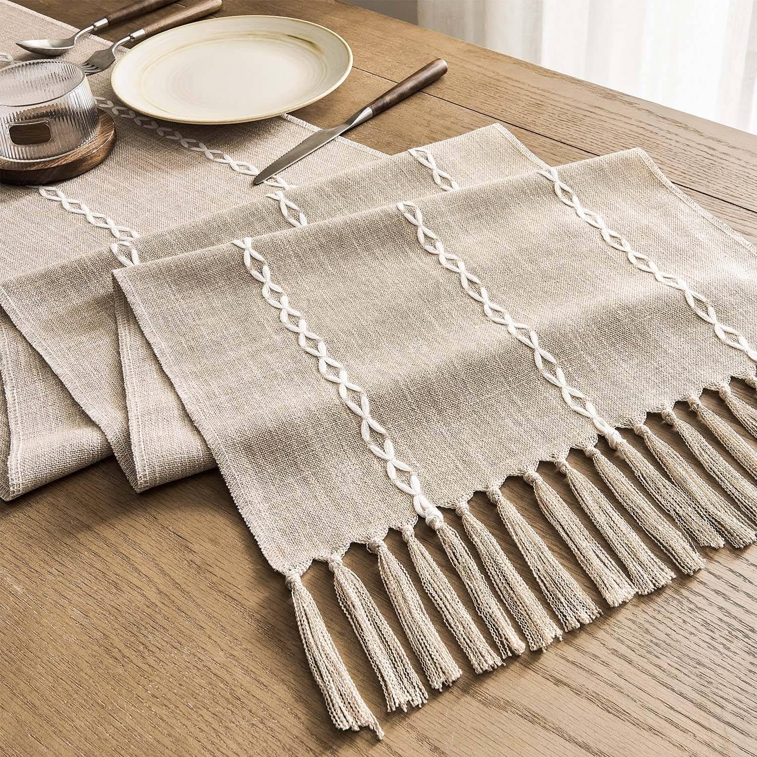 Rustic Linen Table Runner Farm - Embroidery Xmas review and price