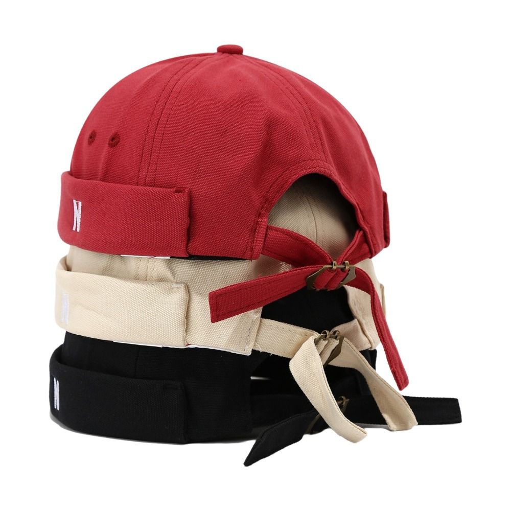 Cotton Brimless Hat Breathable - Embroidery Letter N review and price