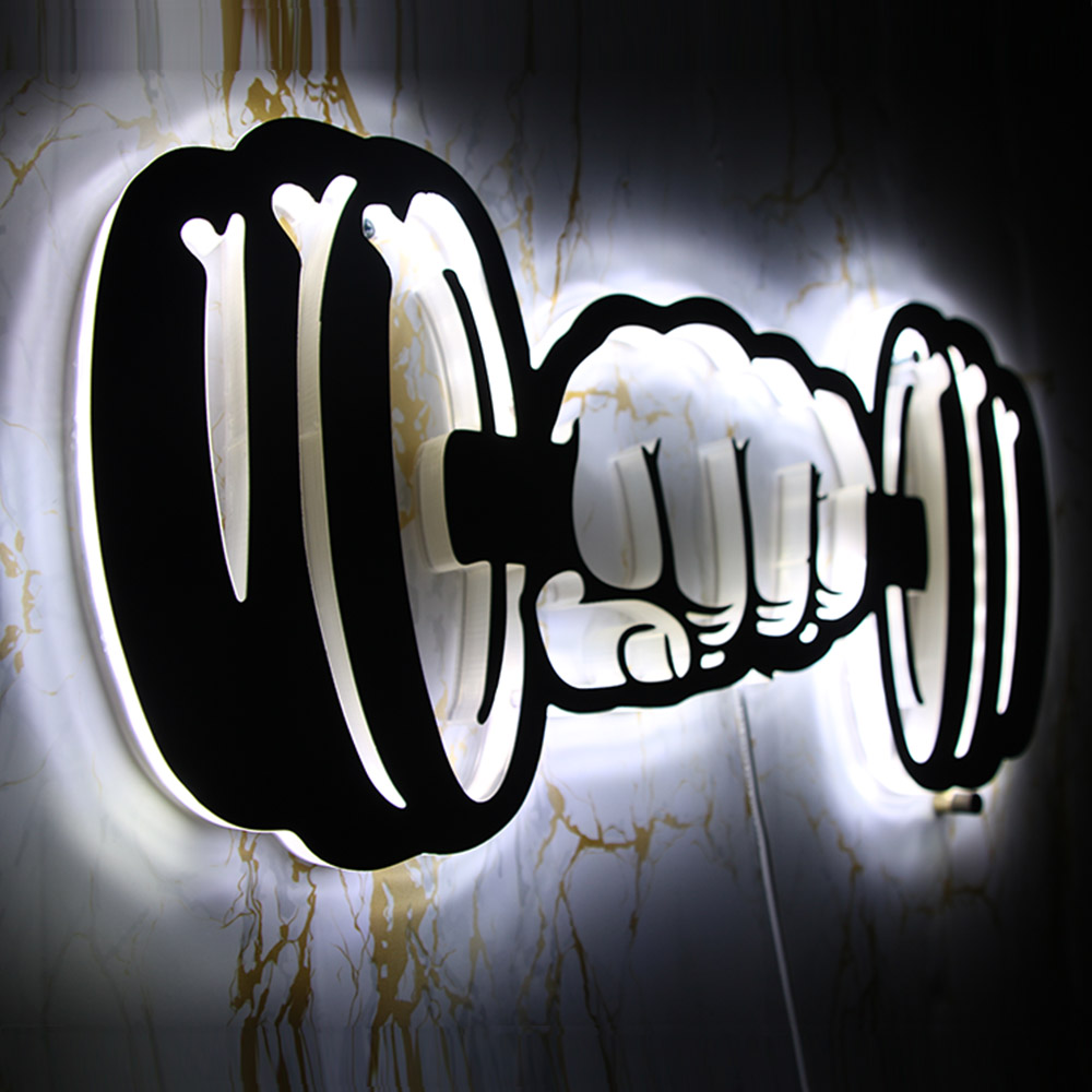 Dumbbells Strength LED Wall Li - Embroidery Studio review and price