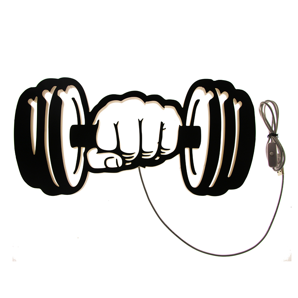 Dumbbells Strength LED Wall Li - Embroidery Studio review and price