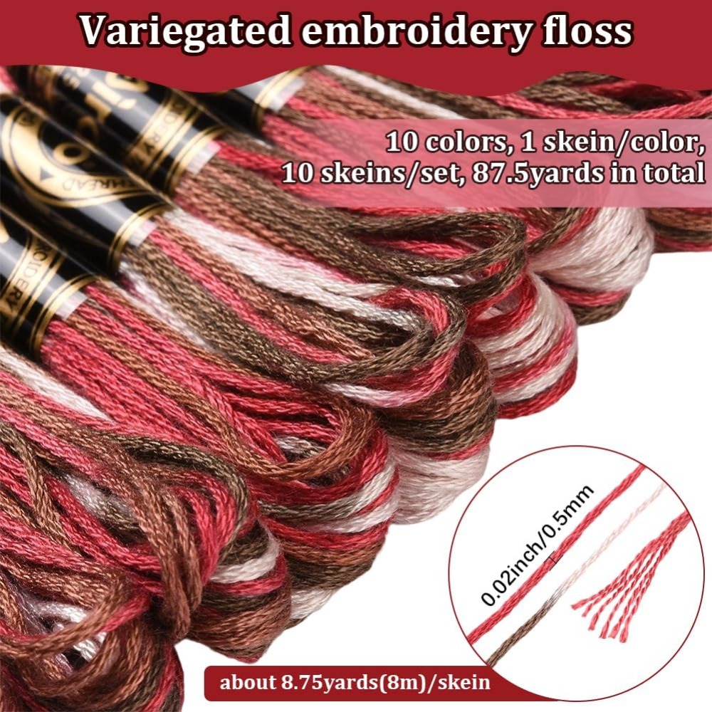 10 Skeins 6 Strands Red Embroi - Embroidery Red review and price