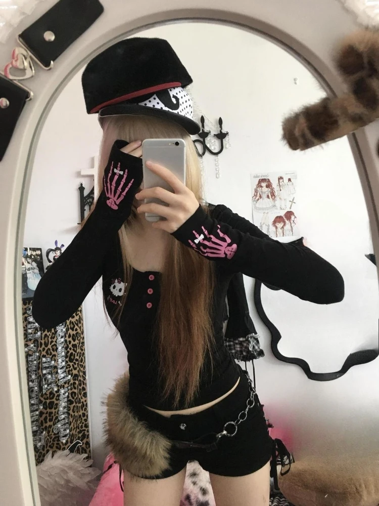 Y2K Vintage Cartoon Print T-Sh - Embroidery Fashion review and price