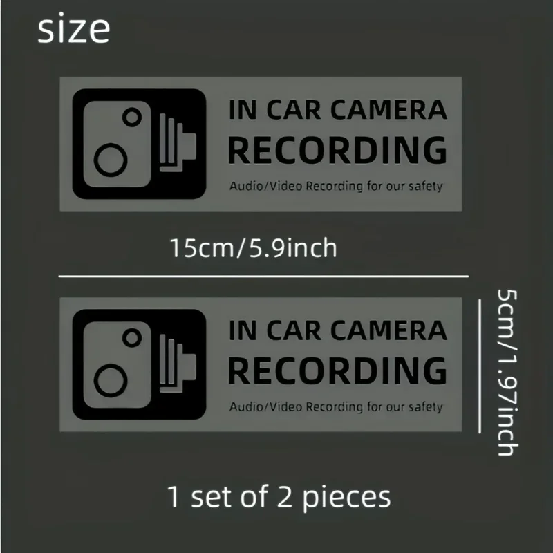 2PCS Car DVR Warning Stickers  - Embroidery Studio review and price