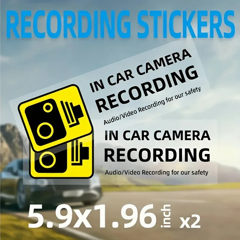 2PCS Car DVR Warning Stickers  - Embroidery Studio review and price