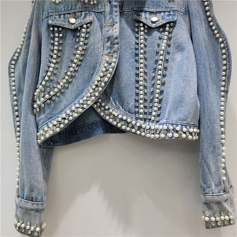 Luxury Woman Pearls Diamonds B - Embroidery Jeans Sakura review and price