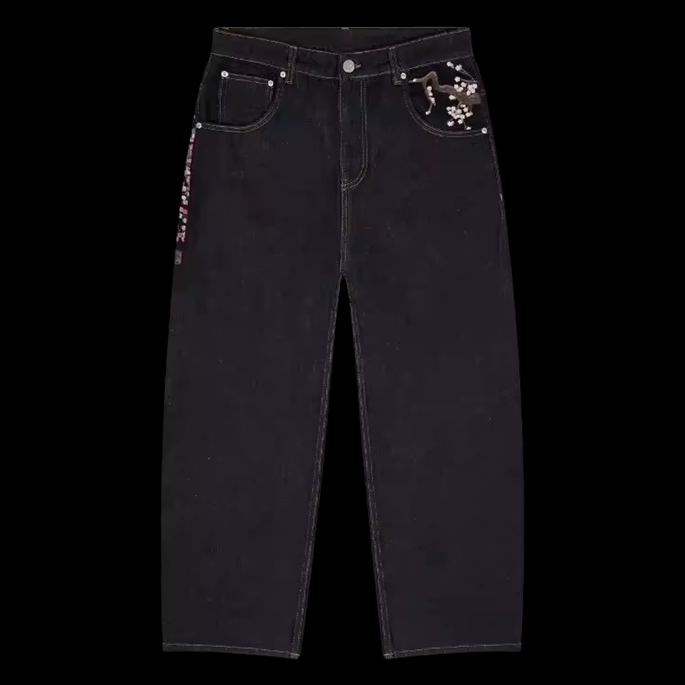 Y2K Mens Womens Harajuku Hip H - Embroidery Jeans Sakura review and price