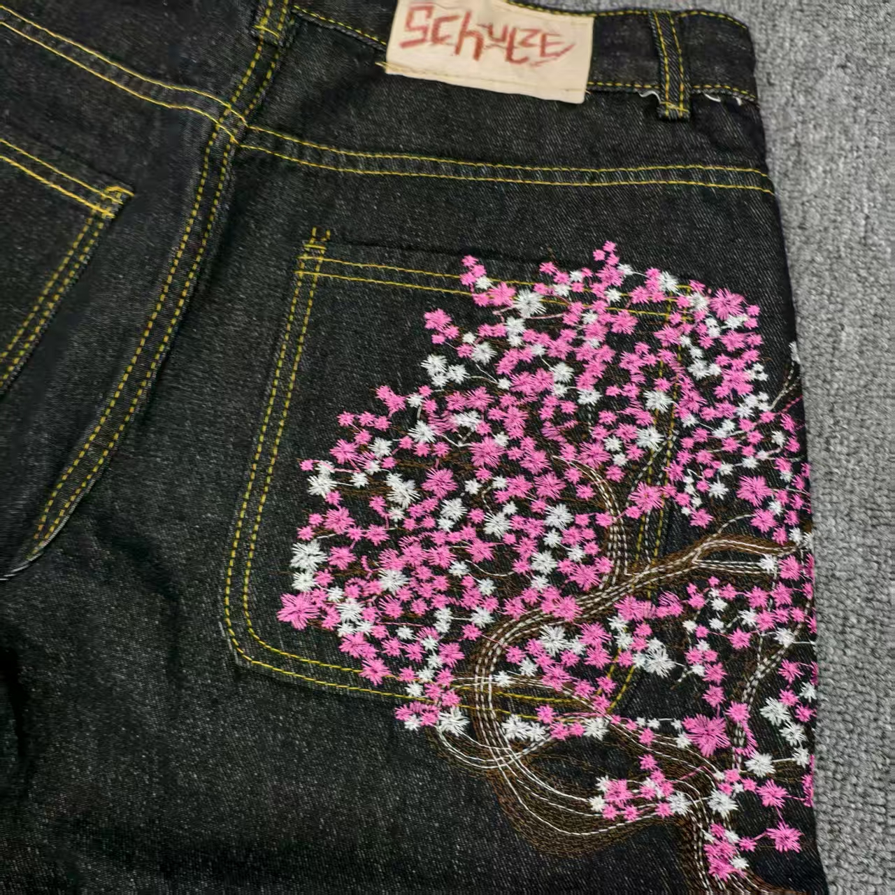Sakura Pocket Embroidery Fashi - Embroidery Jeans Sakura review and price