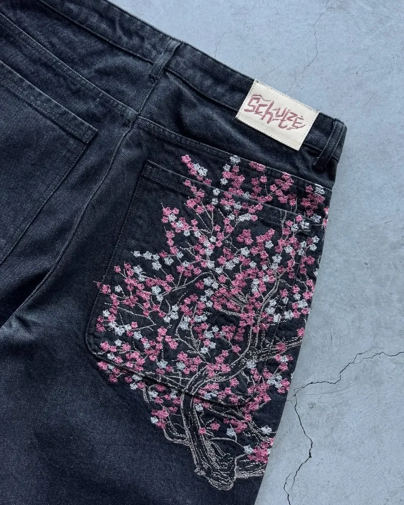 Sakura Pocket Embroidery Fashi - Embroidery Jeans Sakura review and price