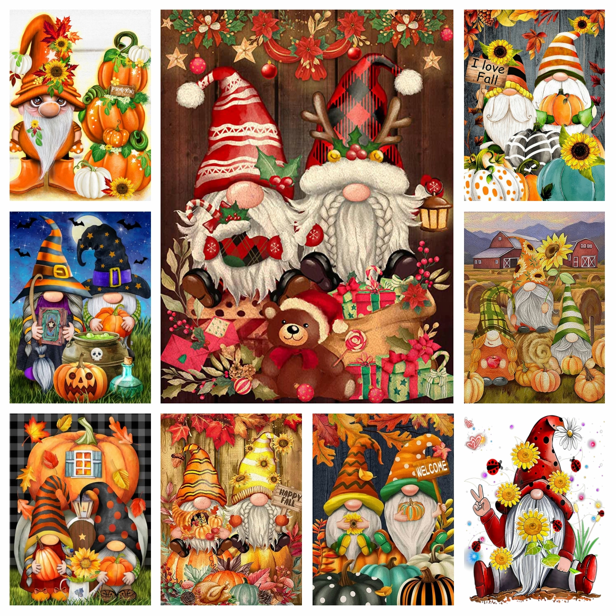 DIY Xmas Garden Gnomes Diamond - Embroidery Xmas Kits review and price