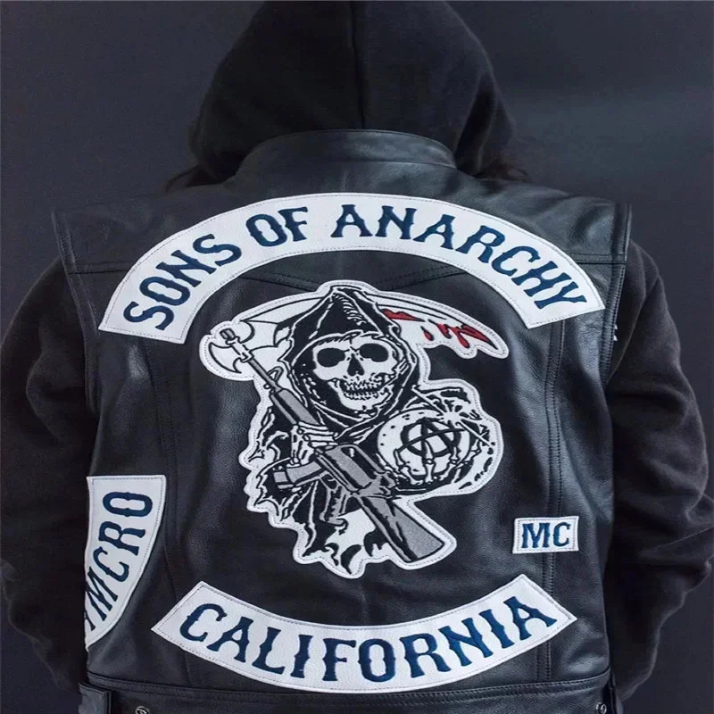 ABC123Leather Men Motorcycle C - Embroidery Vest review and price