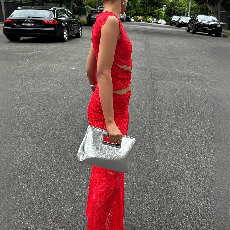 Red Sexy Hook Flower Hollow La - Embroidery Red review and price
