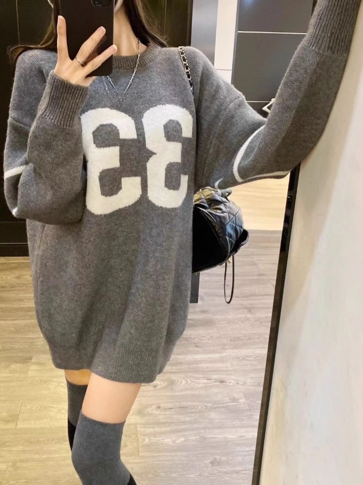 Y2K Vintage Knitted Sweater Wo - Embroidery Fashion review and price