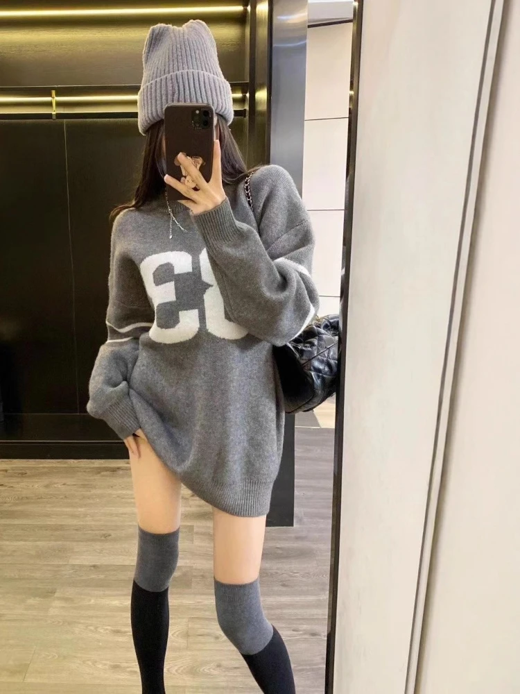 Y2K Vintage Knitted Sweater Wo - Embroidery Fashion review and price