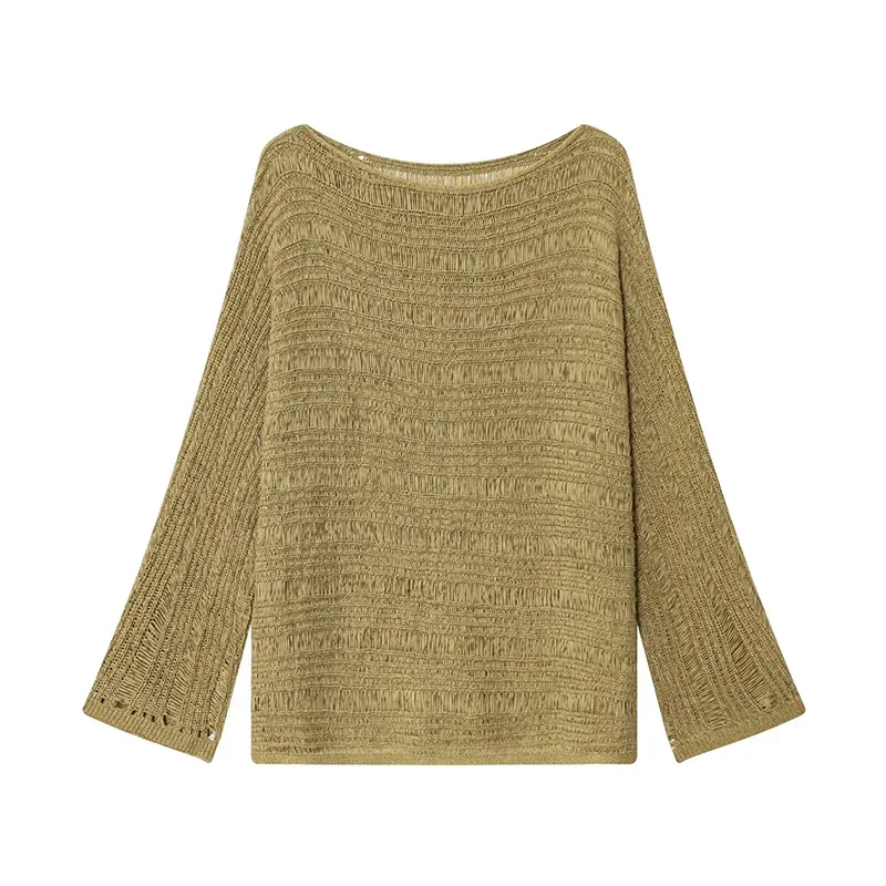 Vintage Boat Neck Knit Sweater - Embroidery Fashion review and price