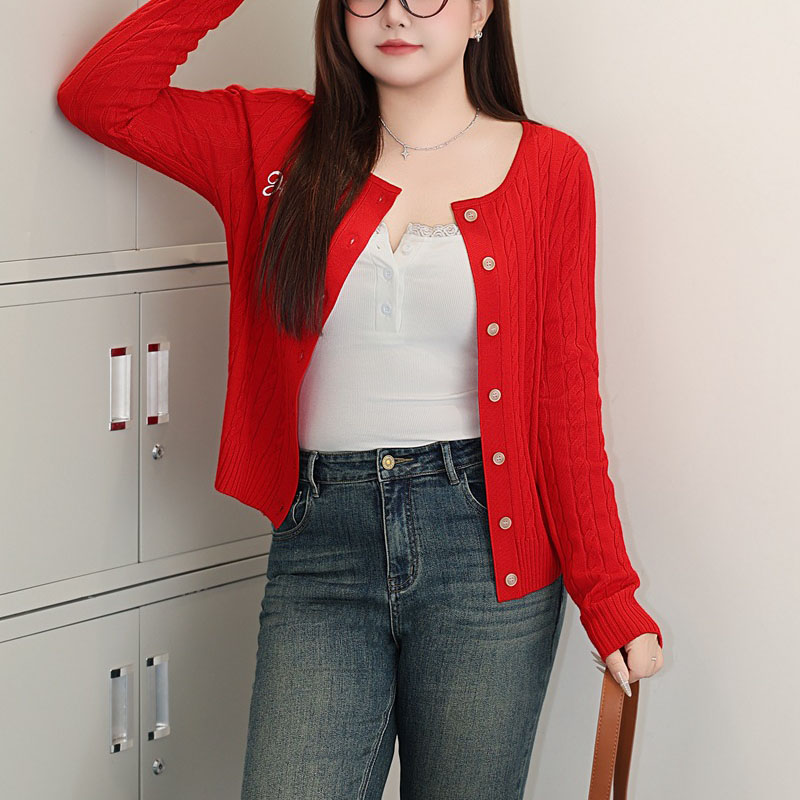 Fashion Plus Size Women's Swea - Embroidery Red review and price