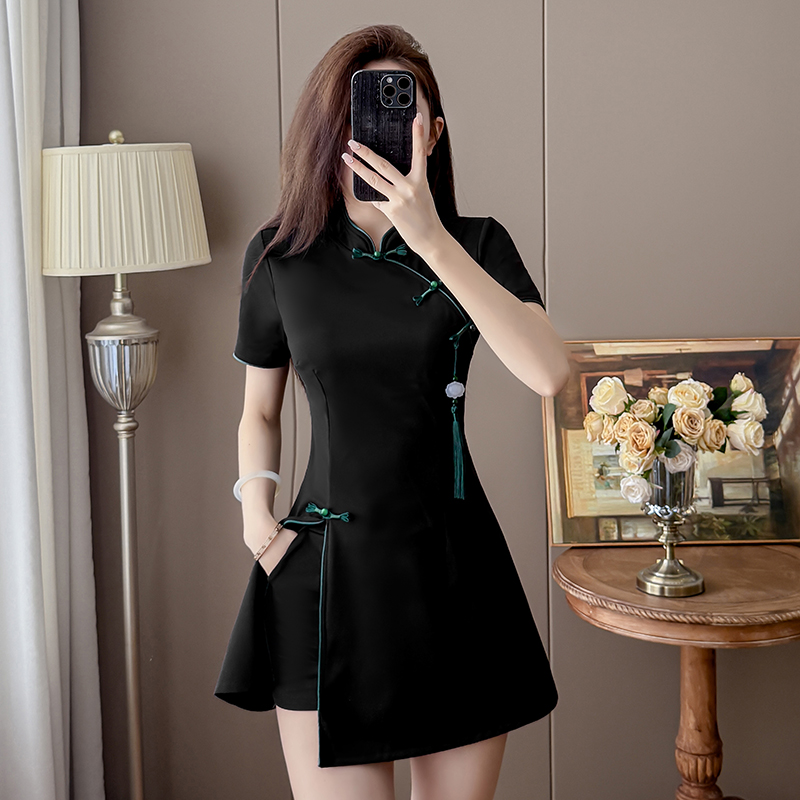 2026 New Chinese Style Black T - Embroidery Red review and price