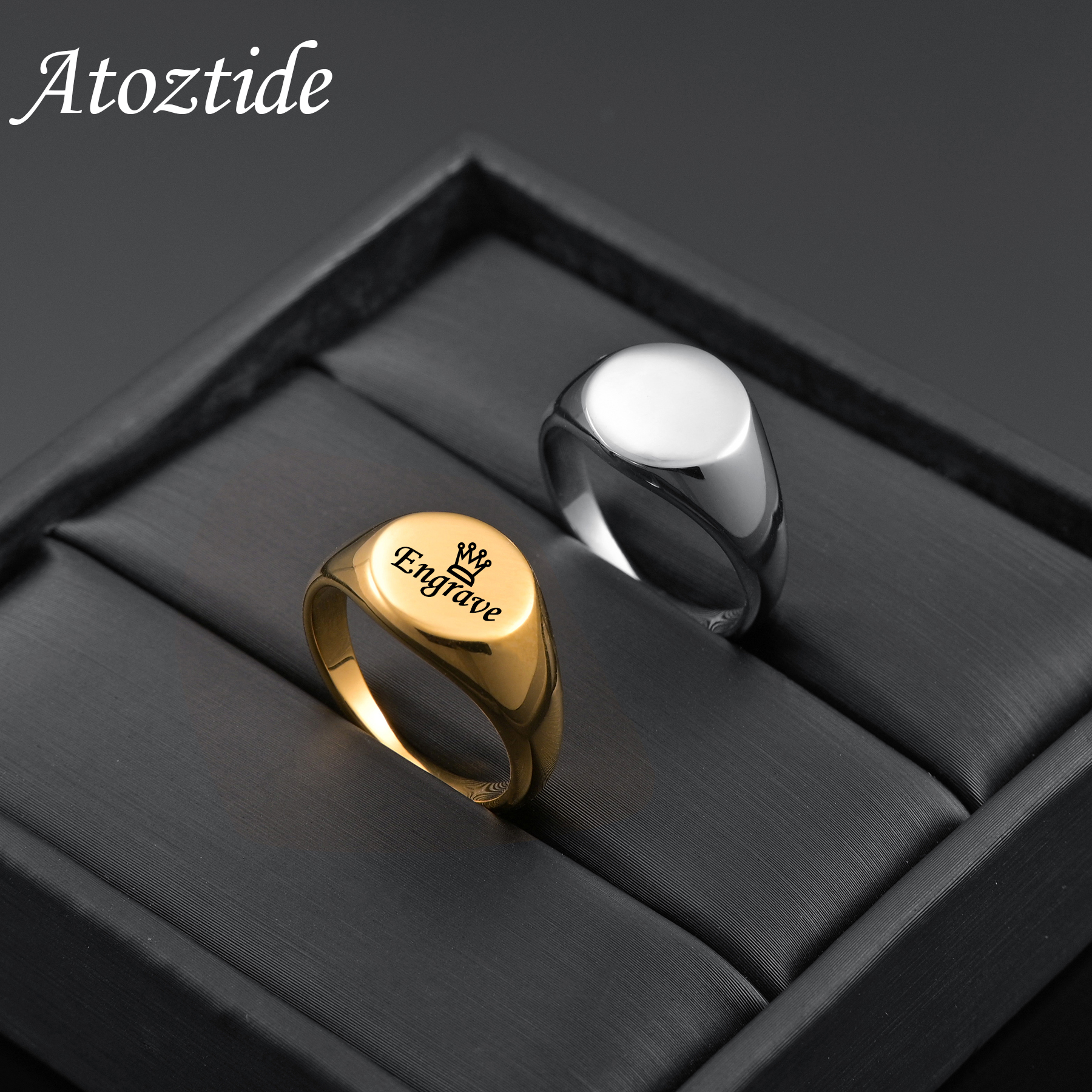 Atoztide Custom Engraved Ring  - Embroidery Alphabet review and price