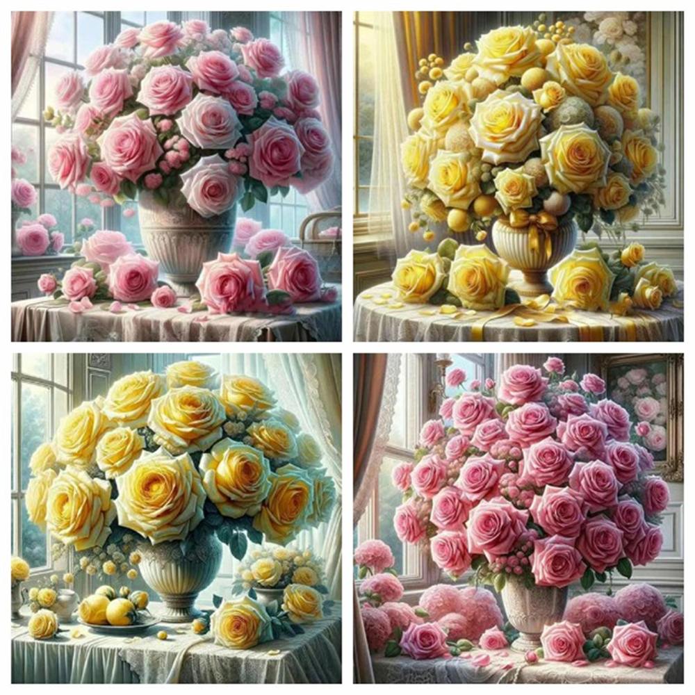 1PC frameless  5D Diy Diamond  - Embroidery Rose Stitch review and price