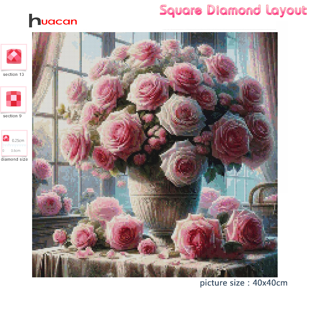 1PC frameless  5D Diy Diamond  - Embroidery Rose Stitch review and price