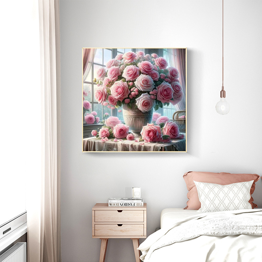 1PC frameless  5D Diy Diamond  - Embroidery Rose Stitch review and price