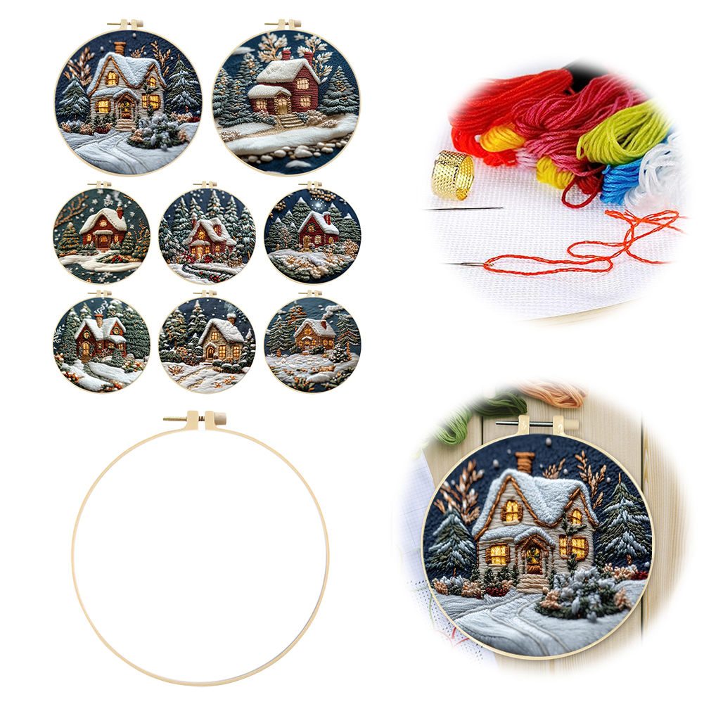 Xmas House Stamped Cross Stitc - Embroidery Xmas Kits review and price