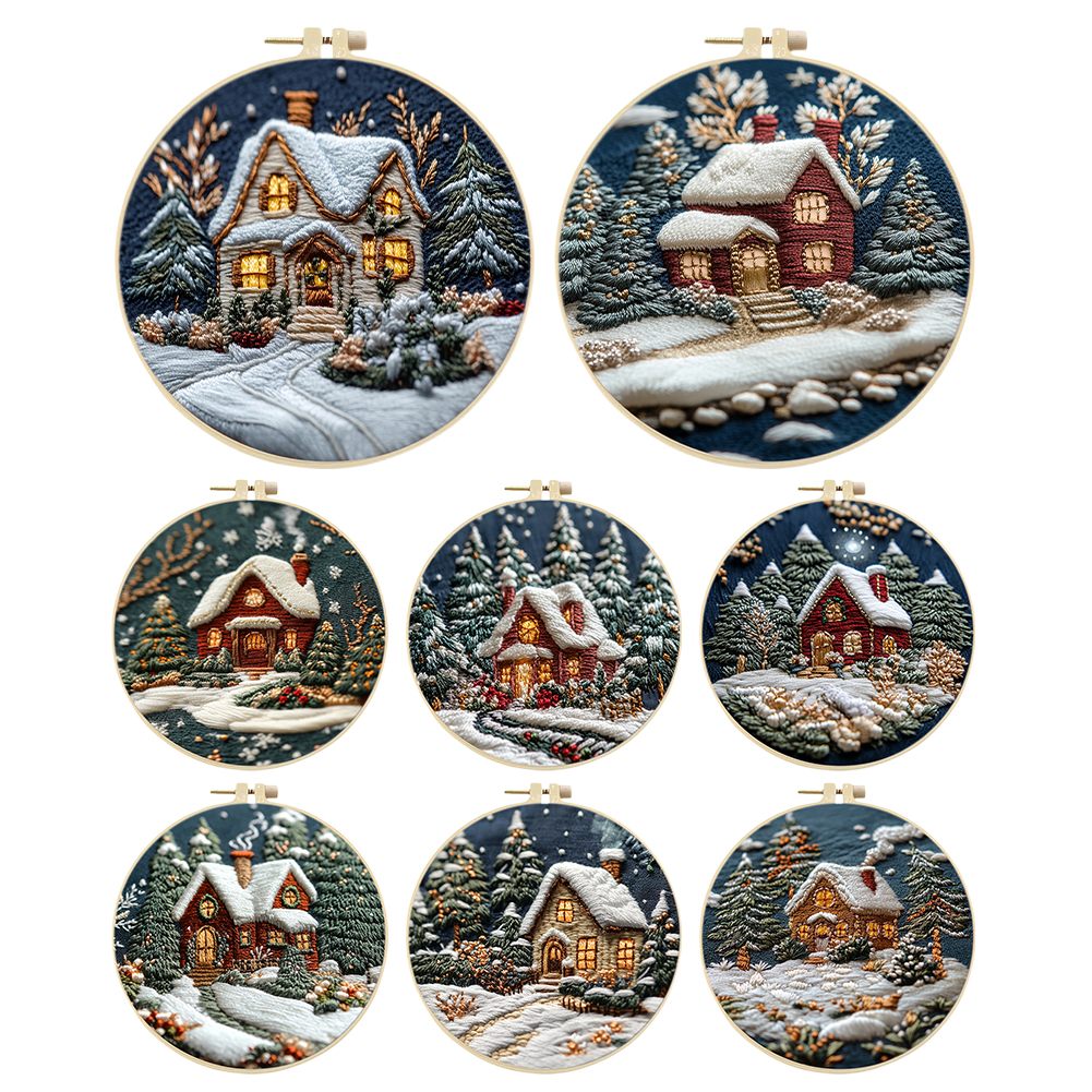 Xmas House Stamped Cross Stitc - Embroidery Xmas Kits review and price