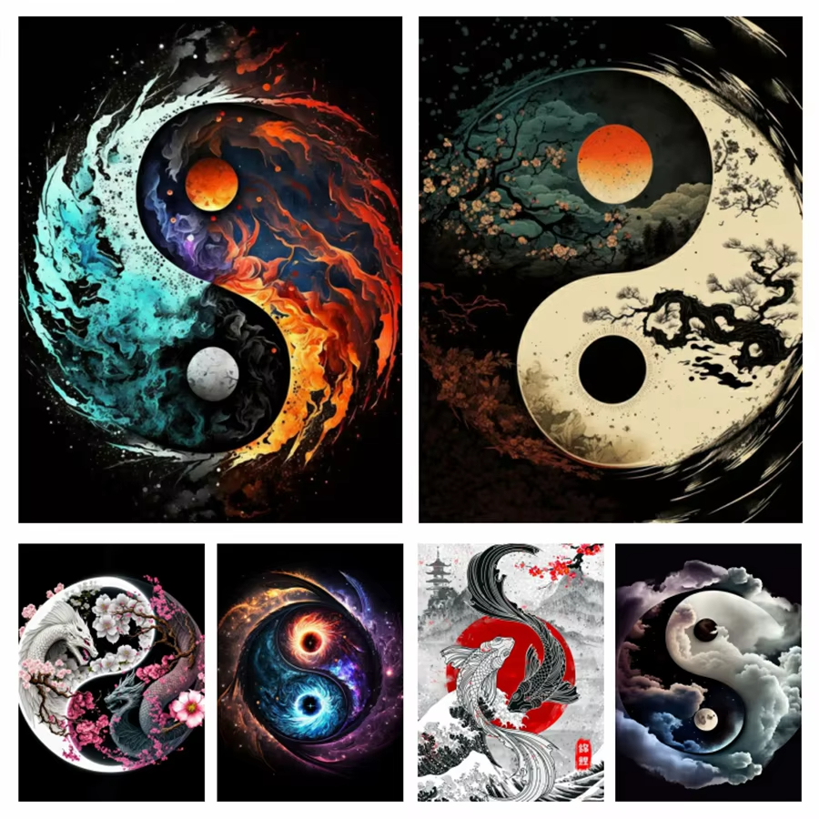 1PC frameless Yin Yang Tree 5D - Embroidery Ideas review and price