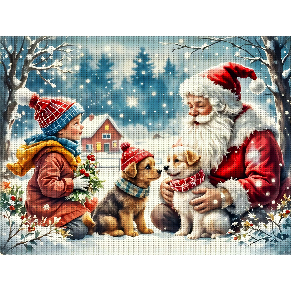 1 set of 30x40cm-11.8x15.7Inch - Embroidery Xmas review and price