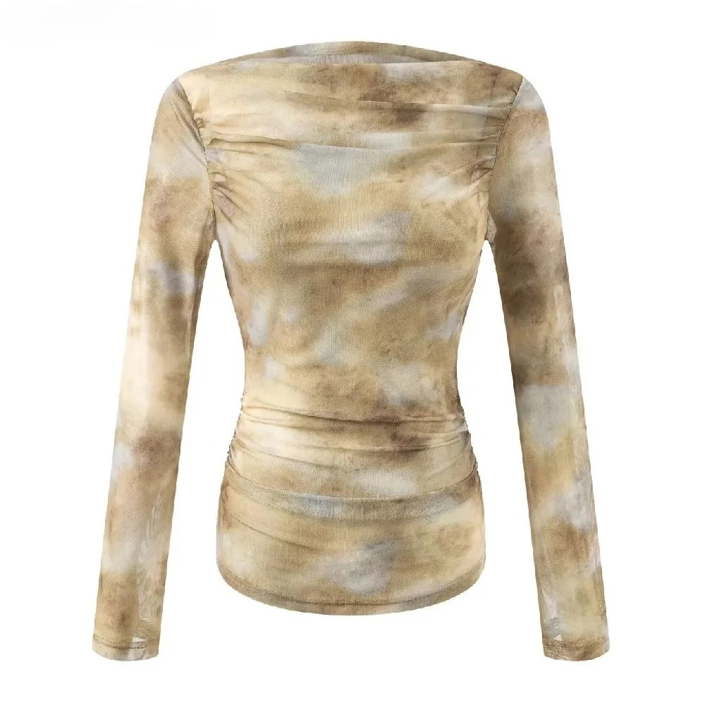 2025 Sexy Tie-Dye Print Ruched - Embroidery Fashion review and price