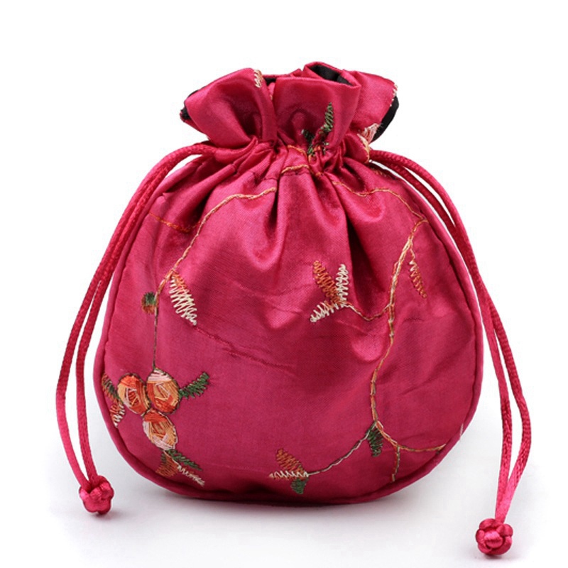 Silk Brocade Satin Drawstring  - Embroidery Xmas review and price