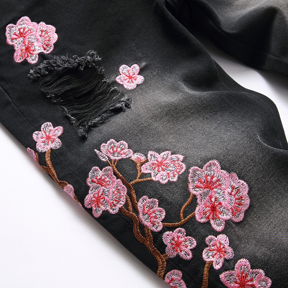 Men Sakura Embroidery Denim Je - Embroidery Jeans Sakura review and price