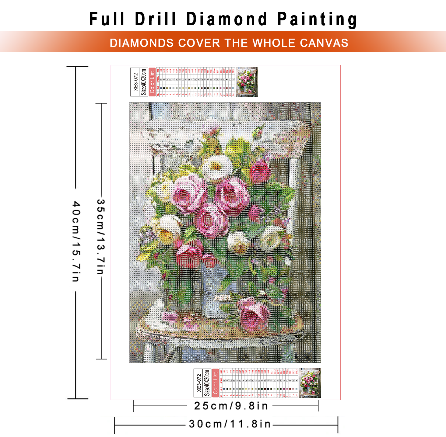 1pc frameless  Diamond Paintin - Embroidery Rose Stitch review and price