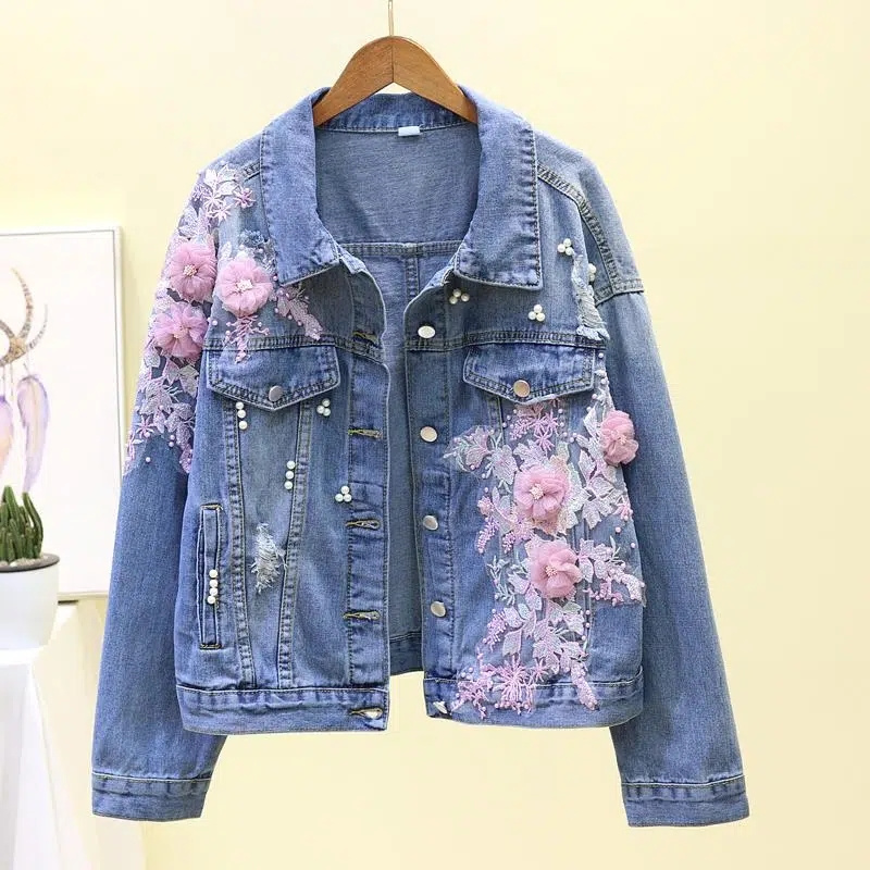 2022 New Embroidery Denim Shor - Embroidery Jeans Sakura review and price