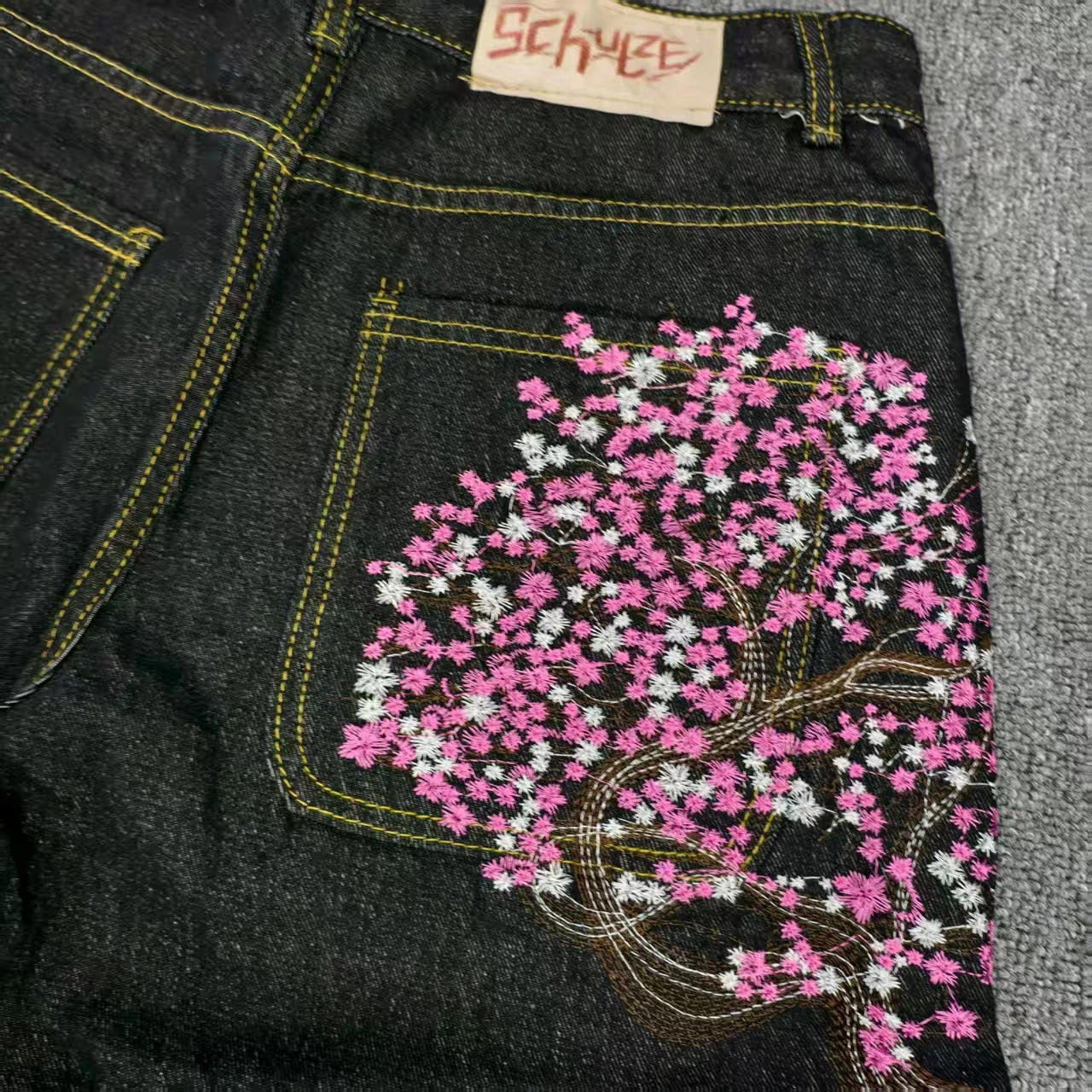Sakura Pocket Embroidery Fashi - Embroidery Jeans Sakura review and price