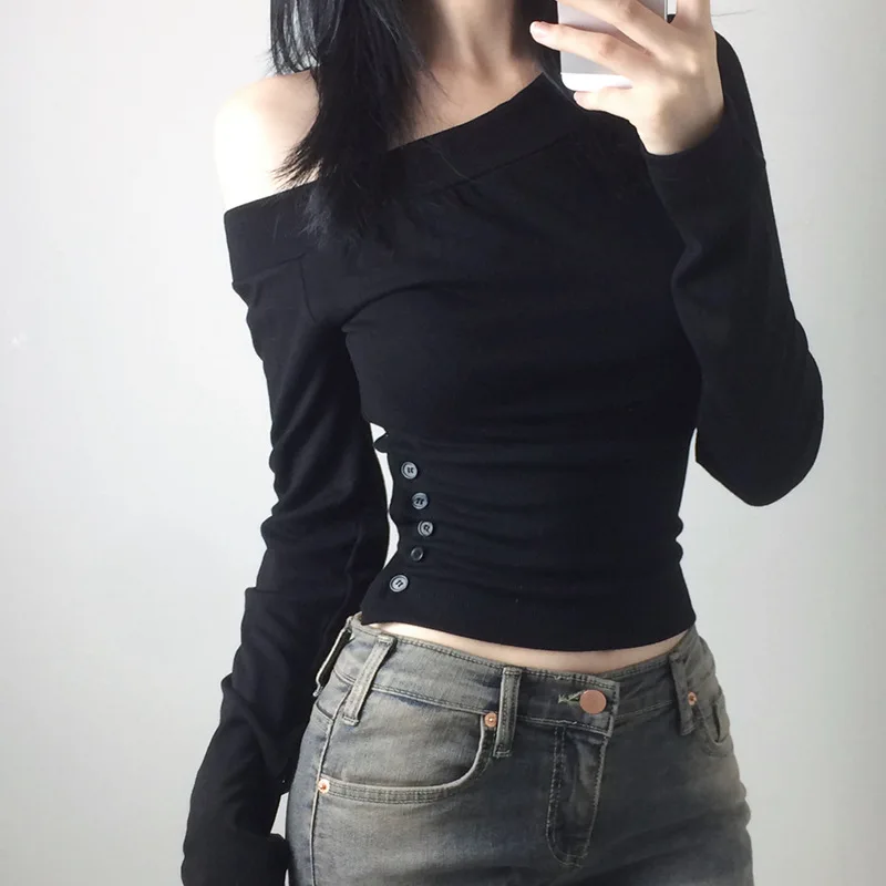 Y2K Vintage Pleated Button T-S - Embroidery Fashion review and price