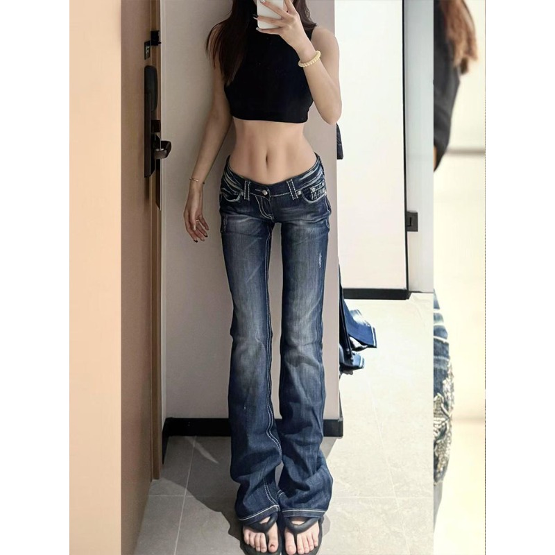 Women's Y2K Gothic Embroidery  - Embroidery Jeans Sakura review and price