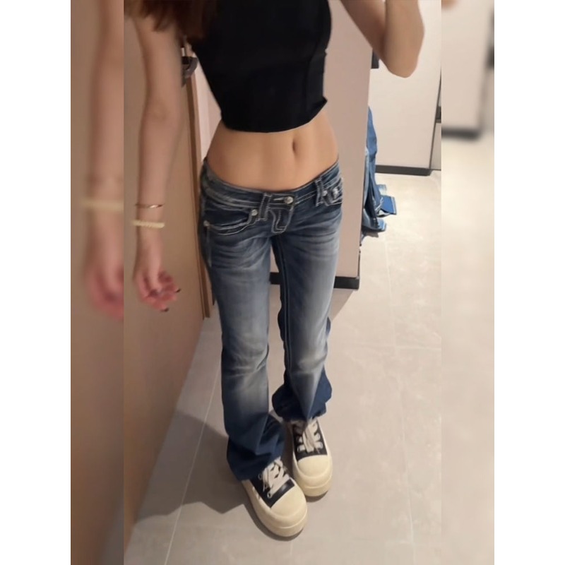 Women's Y2K Gothic Embroidery  - Embroidery Jeans Sakura review and price
