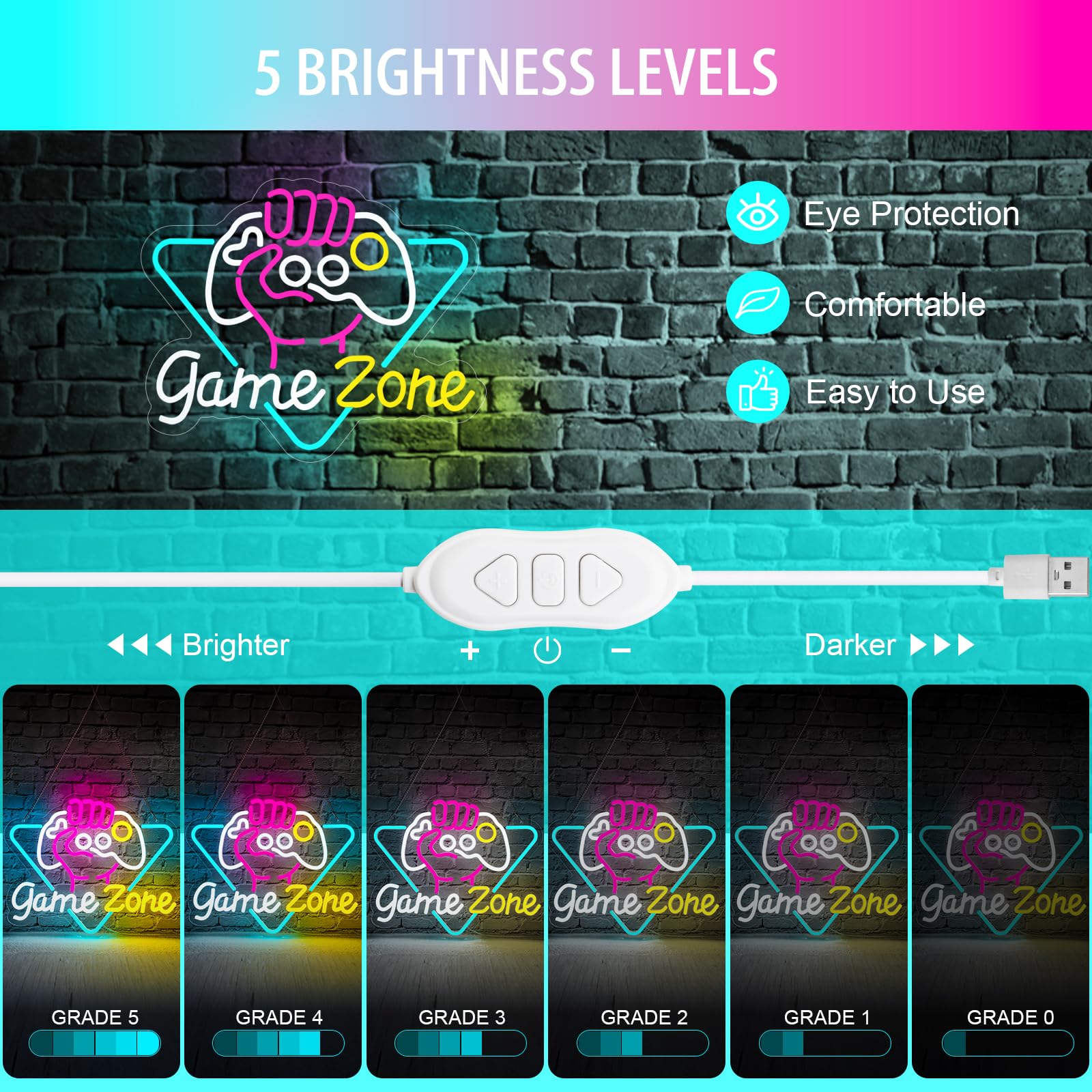 Game Zome Neon Sign LED Wall D - Embroidery Studio review and price