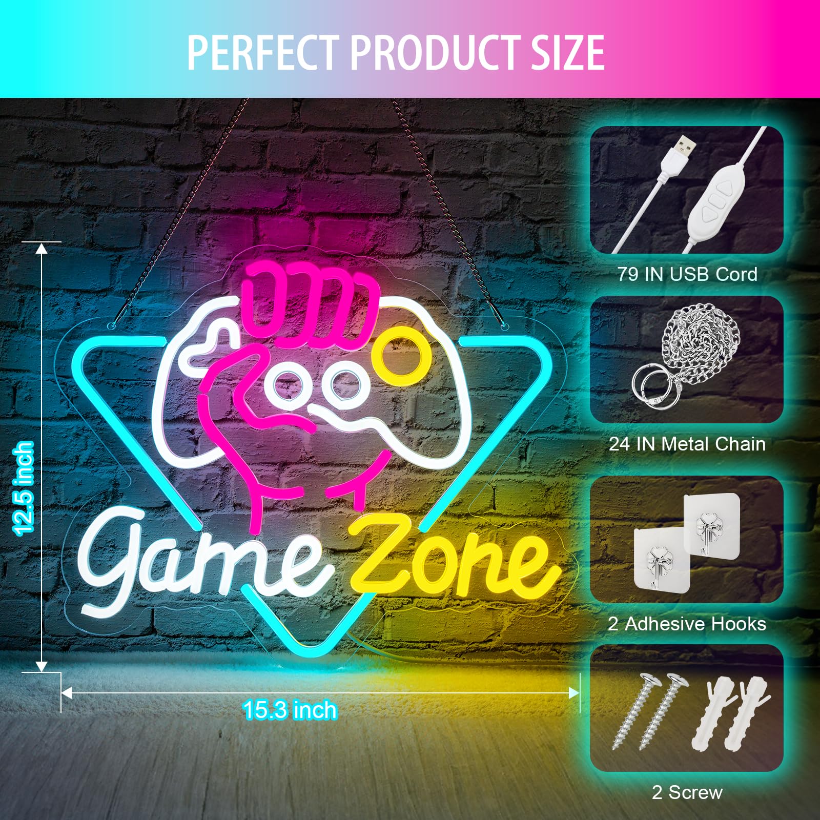 Game Zome Neon Sign LED Wall D - Embroidery Studio review and price