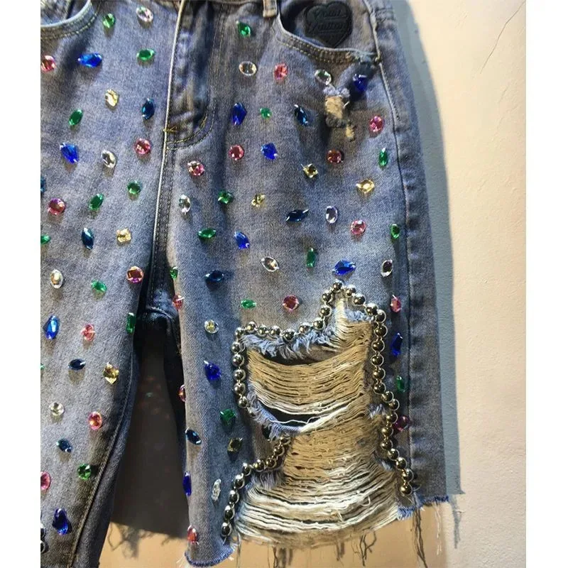 2025 Summer Short Pants High W - Embroidery Jeans Sakura review and price