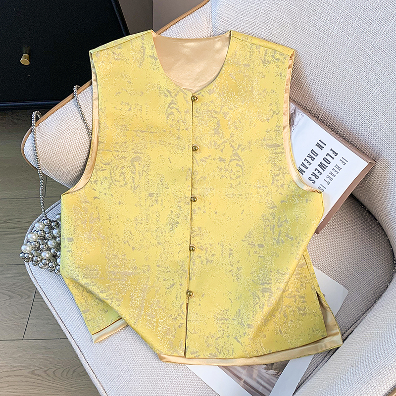 New Chinese Style Gold Ground  - Embroidery Vest review and price