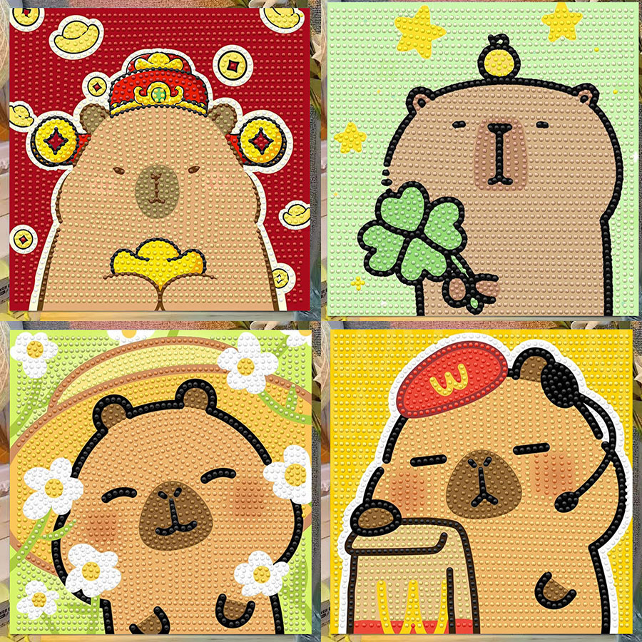 Cartoon Capibala Crystal Diamo - Embroidery Ideas review and price