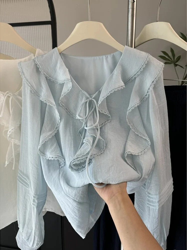 French V-Neck Chic Long Sleeve - Embroidery Fashion review and price