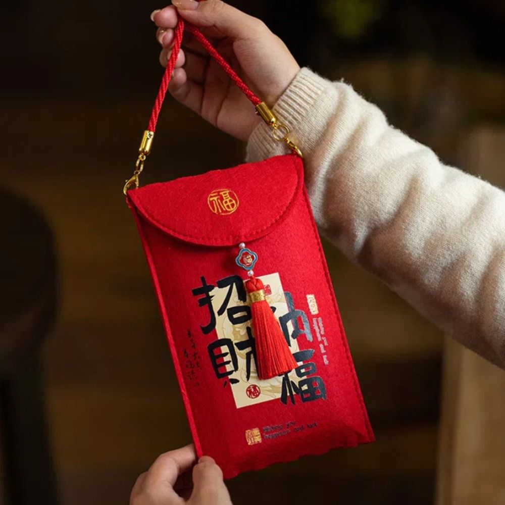 Multiple Patterns Money Pocket - Embroidery Red review and price
