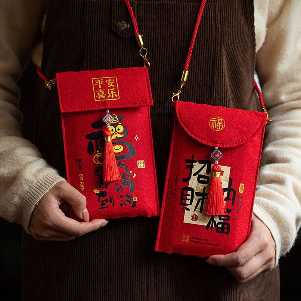 Multiple Patterns Money Pocket - Embroidery Red review and price