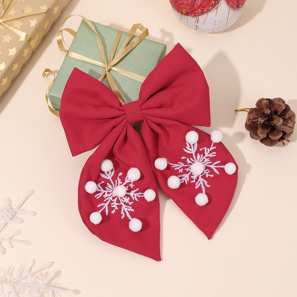 Christmas Red Bow Hair Clip Fo - Embroidery Xmas review and price